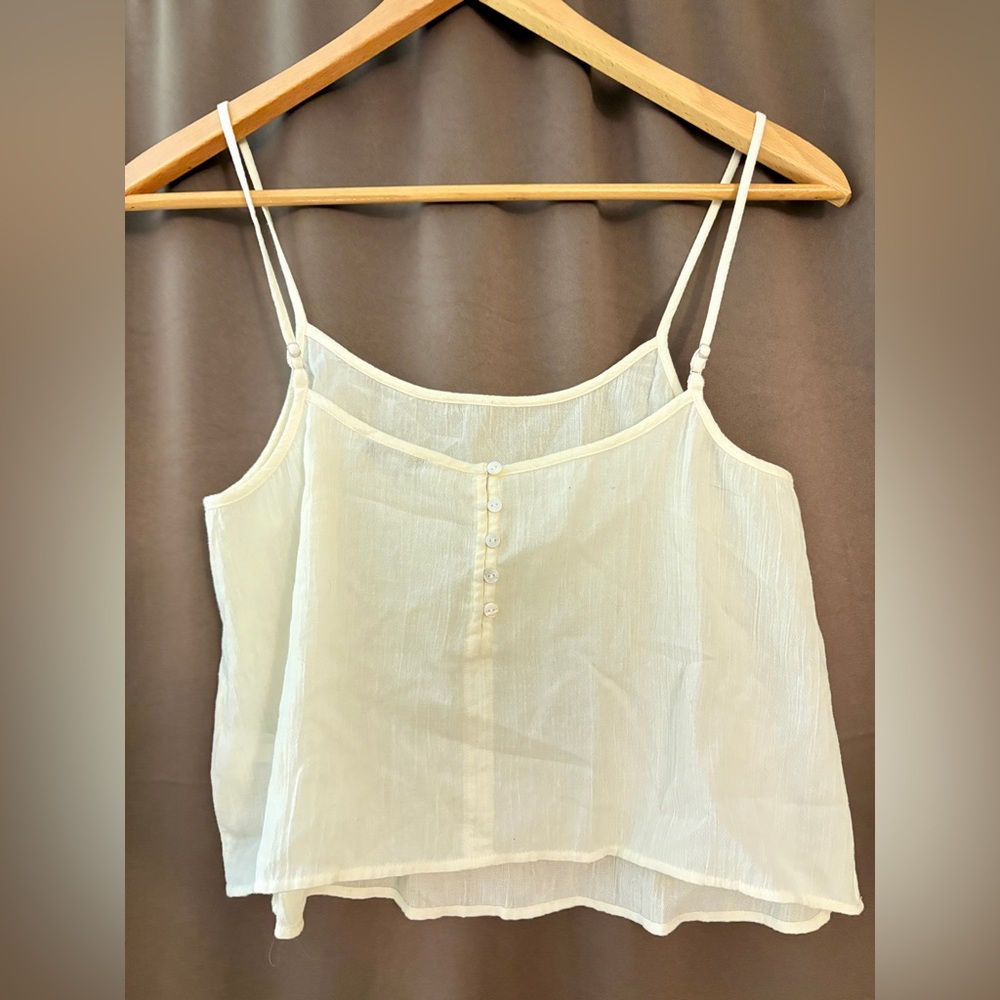 EUC Madewell 100% Cotton Cream Crop Camisole Top Size M